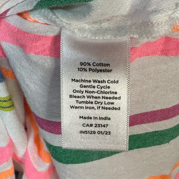 TALBOTS Striped Tunic Top Women's S Cotton Blend Colorful Beach Vacation Summer - Picture 8 of 10